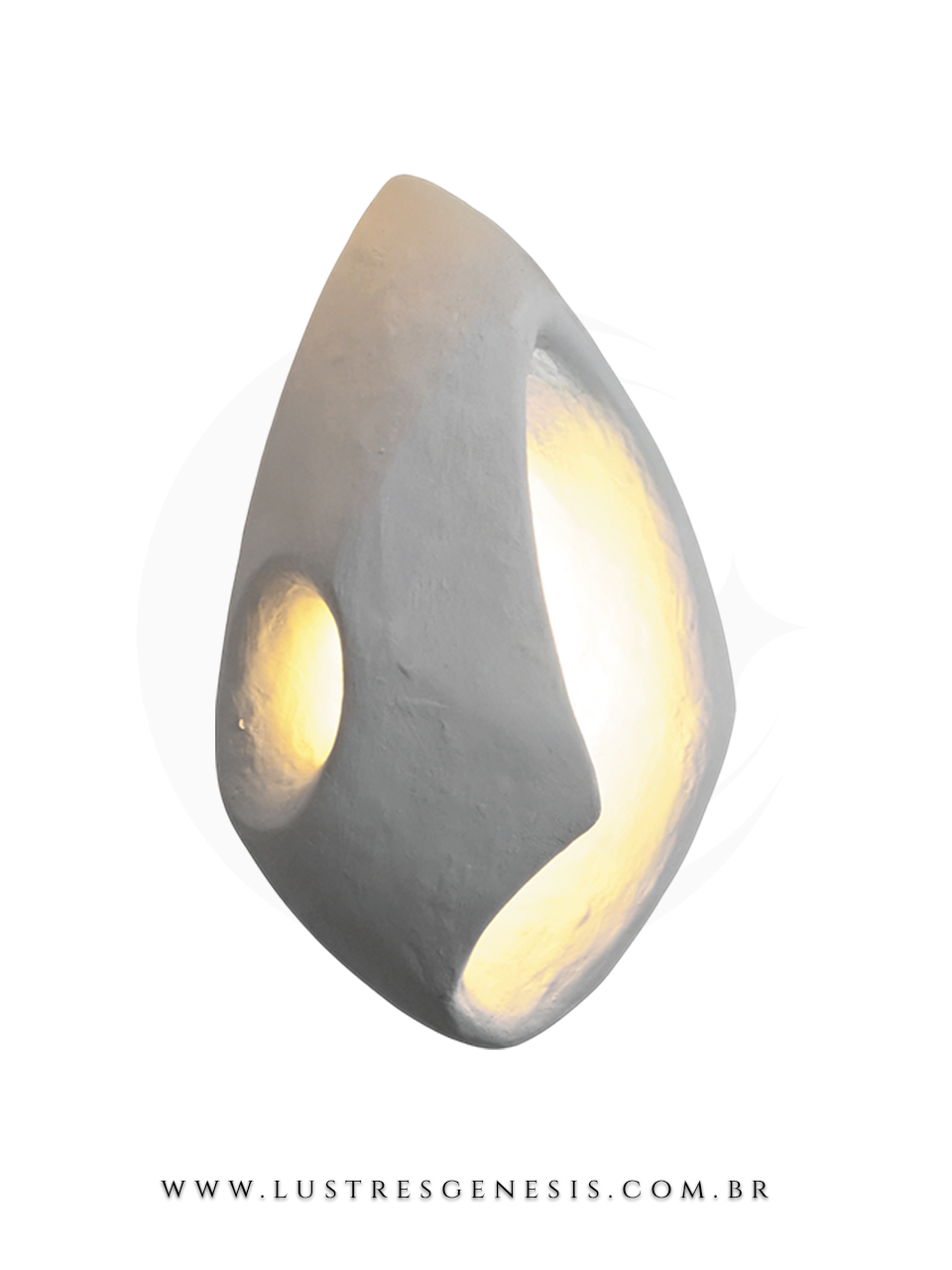 Luminária de parede em cimento modelo Dino, com design moderno e luz suave, ideal para cabeceira de cama, corredor, garagem ou lavabos.
